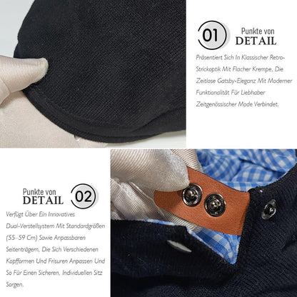 Herren Baskenmütze Newsboy Cap Schwarz Frühling Herbst