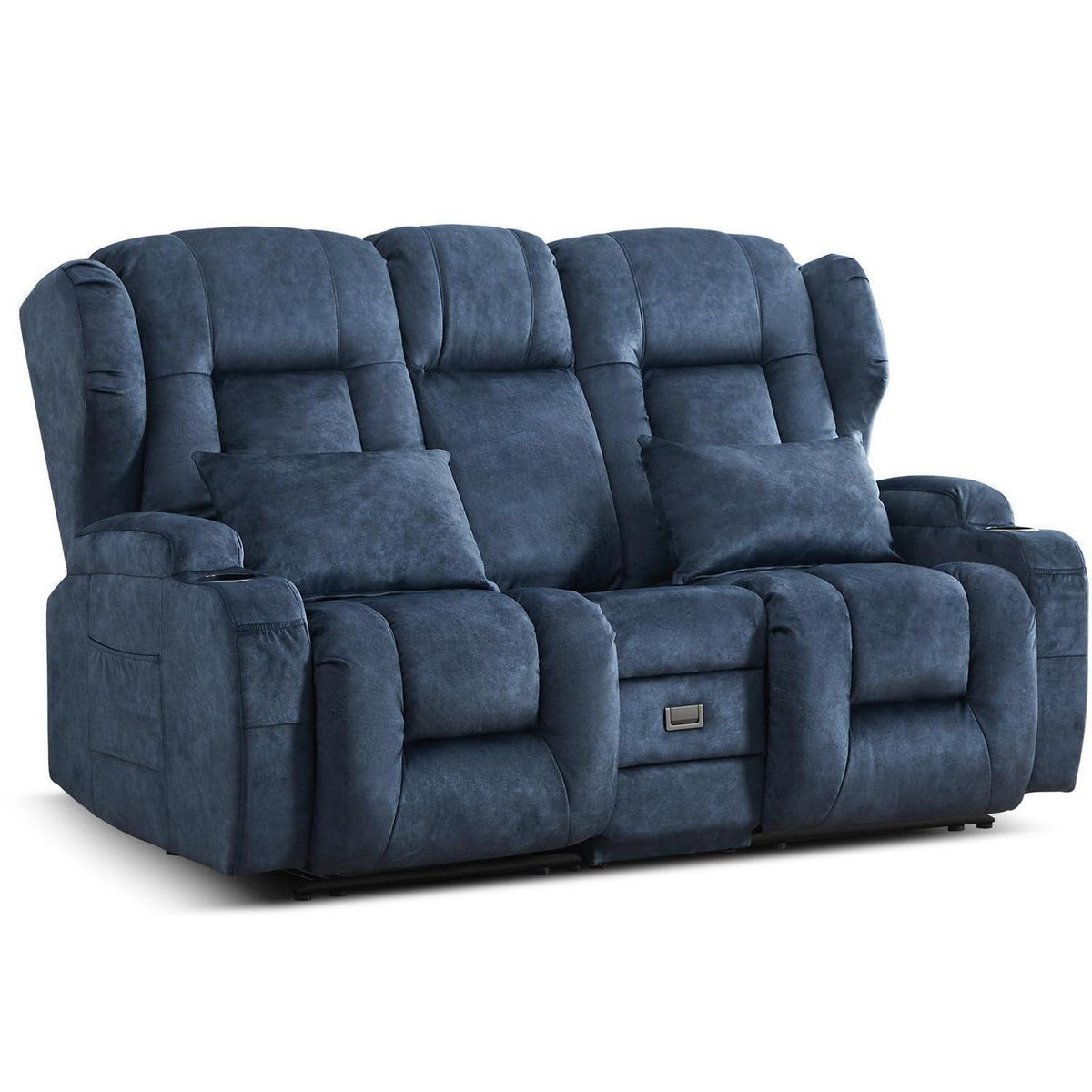 2-Sitzer Relaxsessel mit Liegefunktion & Kinosofa Blau