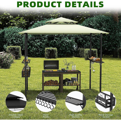 Grillpavillon 245x153cm mit Rauchabzug & Stauraum