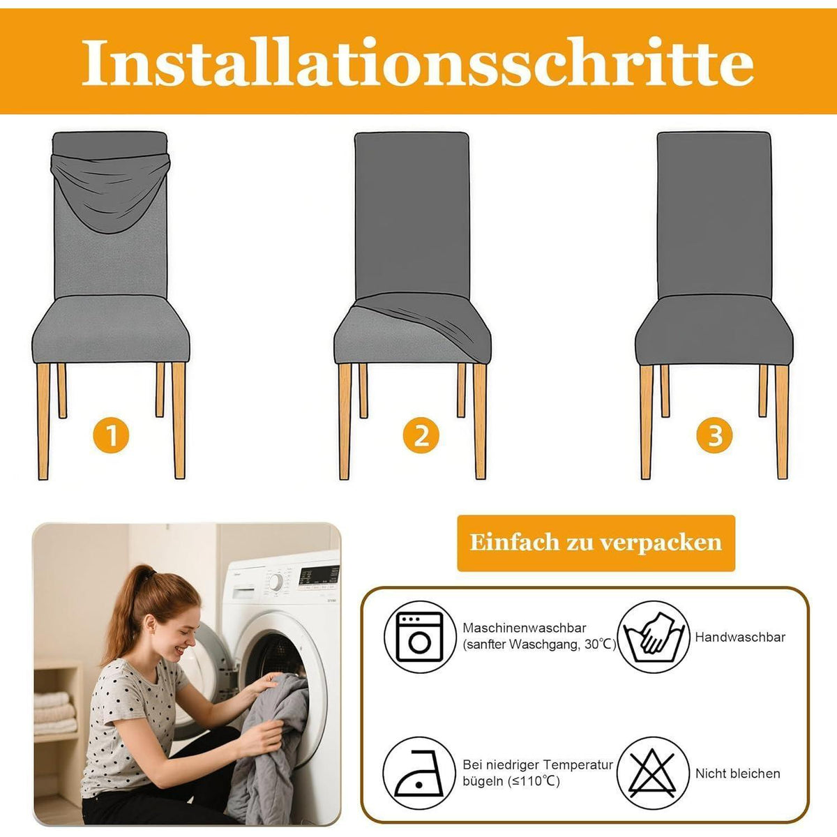 Jacquard Stuhlbezüge Set – Weich & Elegant für Wohnzimmer & Co.