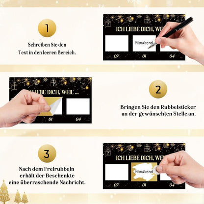 Adventskalender Paare zum Rubbeln – DIY Liebesbotschaften
