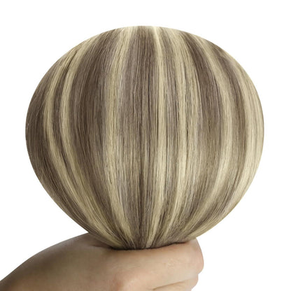 Echthaar Tressen Hellbraun 50cm – Remy Weaving Haarextension