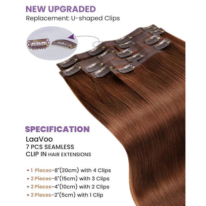 Auburn Echthaar Clip-in Extensions – 40cm, 100g, #33