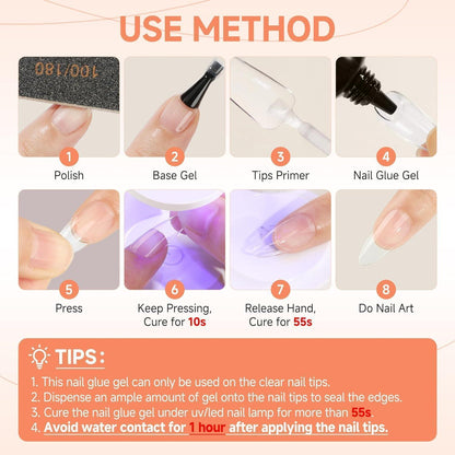 Fester Nagelkleber für Kunstnägel & Soft Gel Tips
