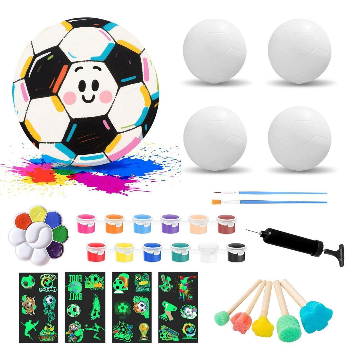Fußball Malset Kinder – DIY Bastelset mit Farben & Aufklebern