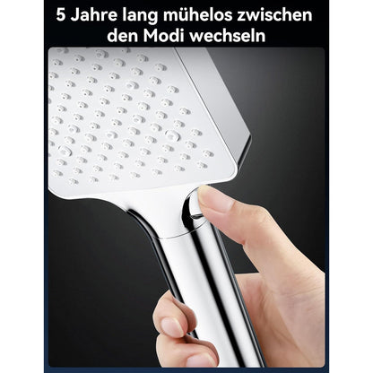Handbrause mit Duschschlauch | 6 Modi, Hochdruck & Wassersparend