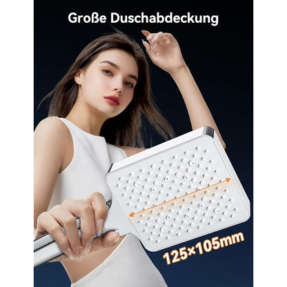 Handbrause mit Duschschlauch | 6 Modi, Hochdruck & Wassersparend