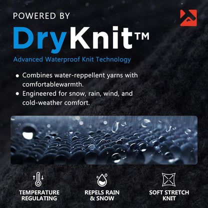 Wasserfeste Merino-Wollmütze mit Ohrenklappen Schwarz XL-XXL