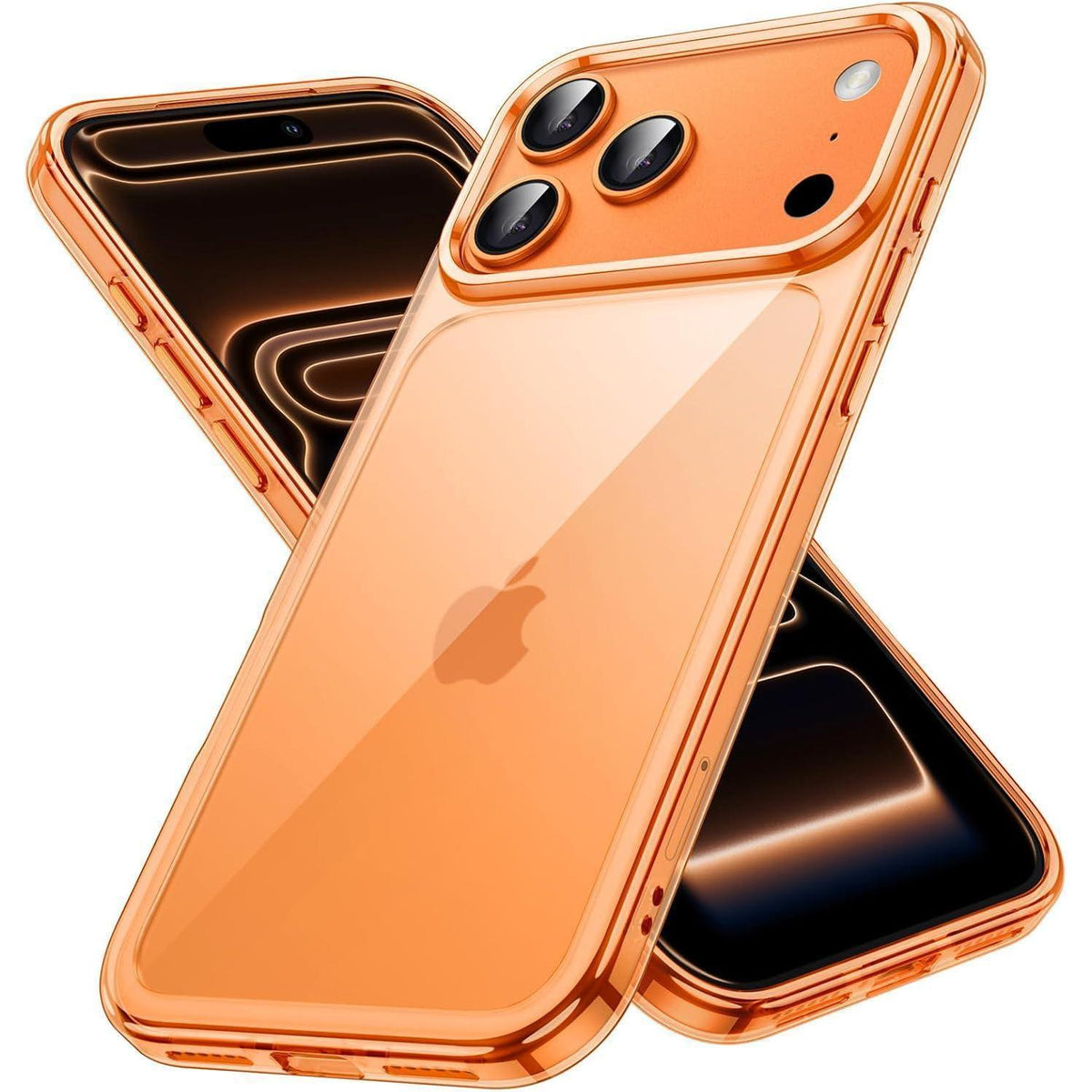 iPhone 17 Pro Max Hülle transparent orange, stoßfest