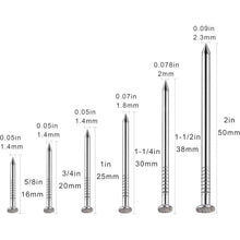 Edelstahl Nägel 25mm für Holzbearbeitung & Aufhängen (180 Stück)