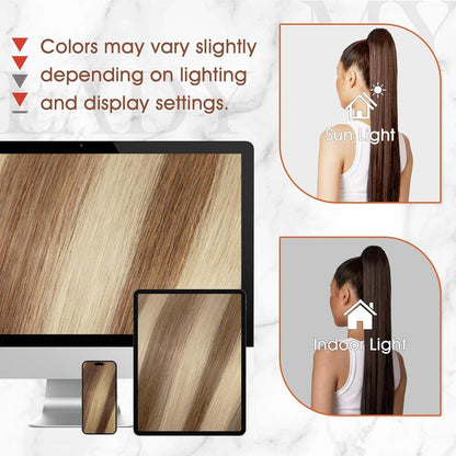 Echthaar Zopf Platinblond 40cm – Haarverlängerung mit Klettverschluss