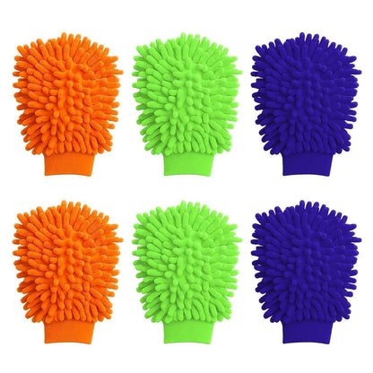 6x Mikrofaser Waschhandschuhe Auto Reinigung Set – Schonend & Vielseitig