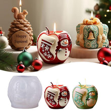 3D Silikon Weihnachtsformen Set - Apfel, Socken, Schneemann