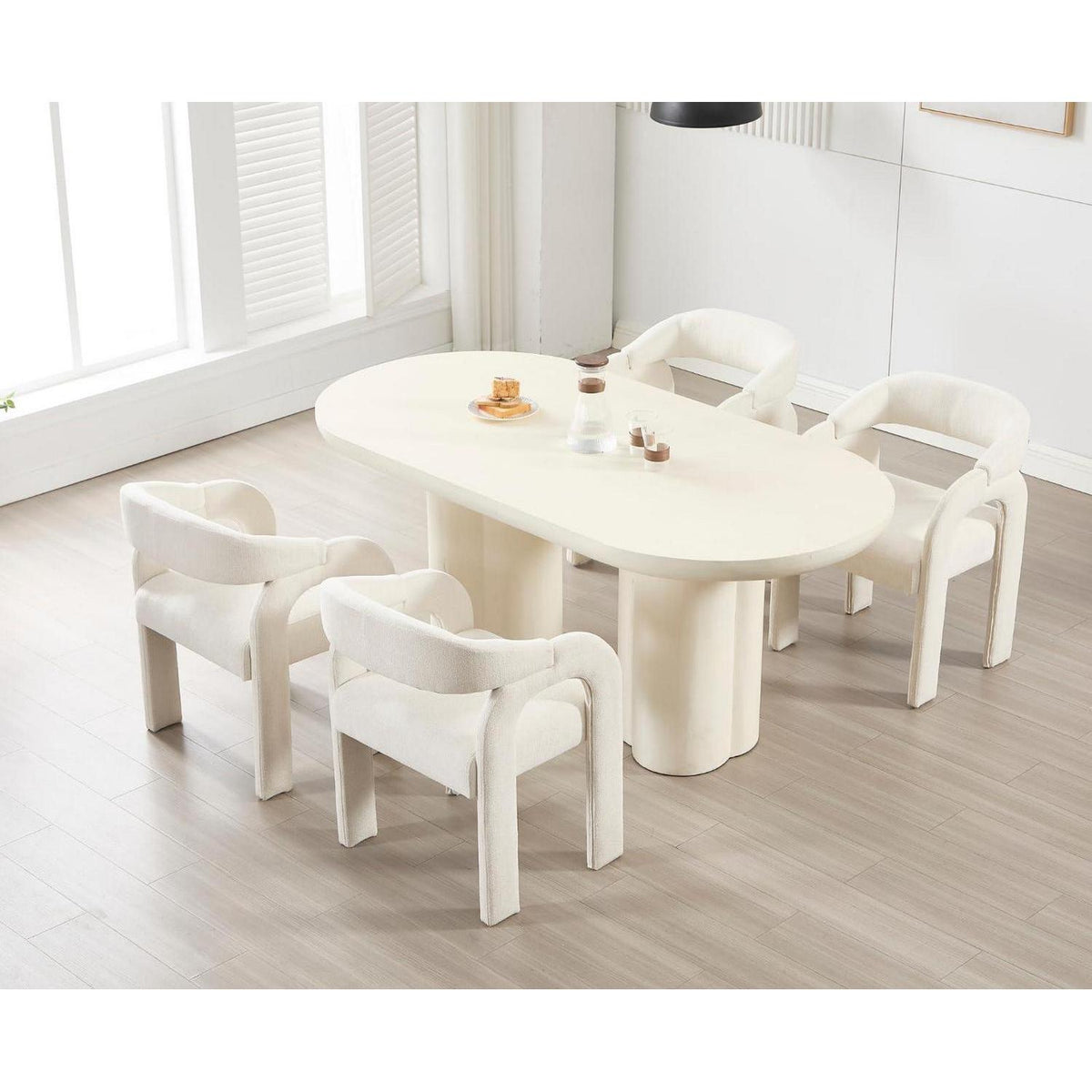 Esszimmerstühle Set 4 – Bequemer Polsterstuhl Weiß