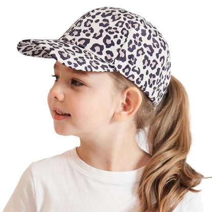 Baseballkappe Mädchen Leopard | UV-Schutz Sonnenhut 3-8 Jahre