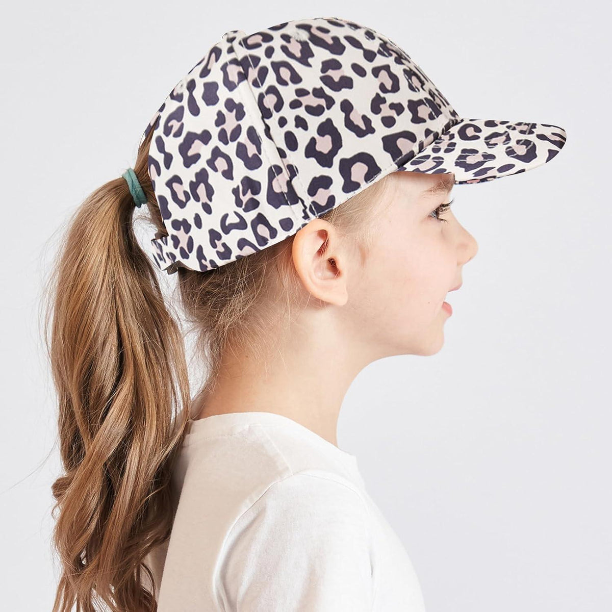 Baseballkappe Mädchen Leopard | UV-Schutz Sonnenhut 3-8 Jahre