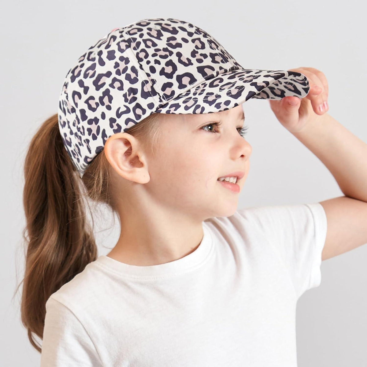 Baseballkappe Mädchen Leopard | UV-Schutz Sonnenhut 3-8 Jahre