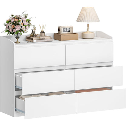 Kommode 138 cm mit 6 Schubladen & Arbeitsfläche Weiß