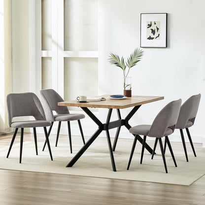 Esszimmerstühle 2er Set Kordsamt Braun Ergonomisch