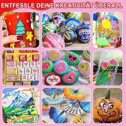 Acrylstifte Set 288 Farben mit Pinselspitze – Wasserfest & Vielseitig