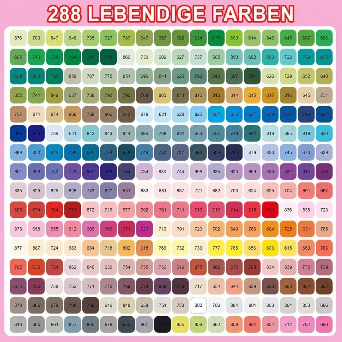 Acrylstifte Set 288 Farben mit Pinselspitze – Wasserfest & Vielseitig