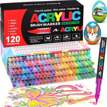 120 Acrylstifte Set mit Pinselspitze – Wasserfest & Vielseitig