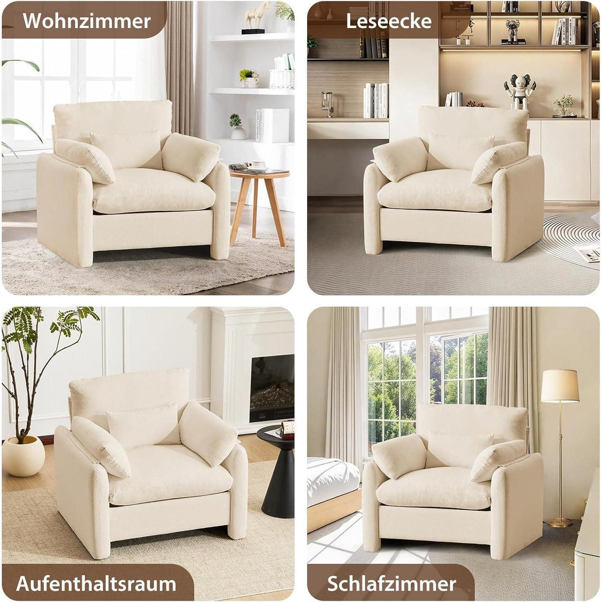 Extragroßer Ohrensessel – Bequemes Einzelsofa für Wohnzimmer & Schlafzimmer
