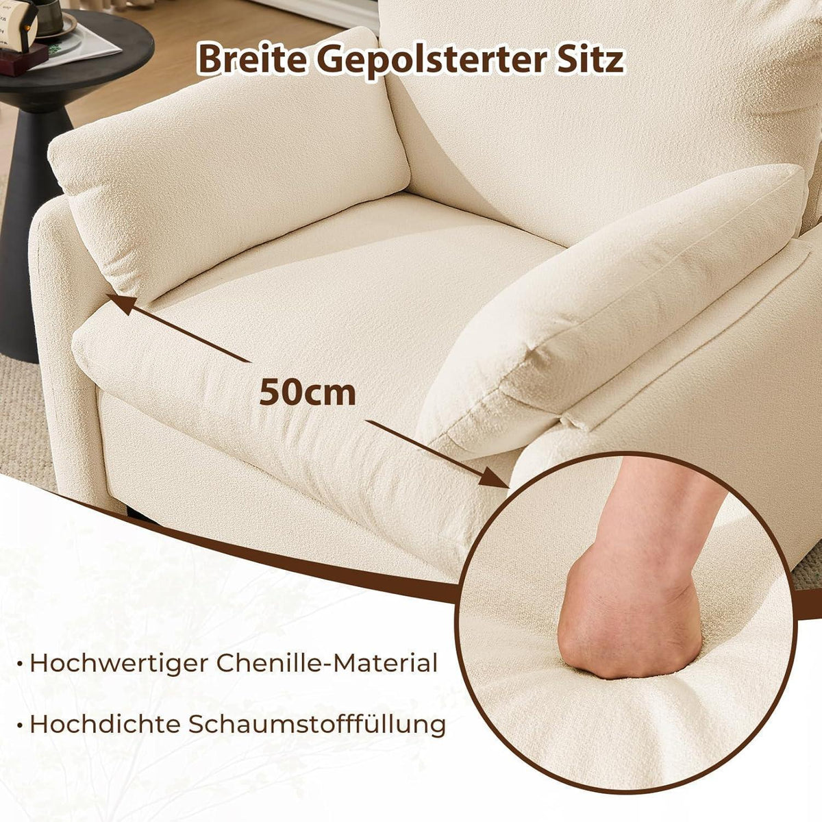 Extragroßer Ohrensessel – Bequemes Einzelsofa für Wohnzimmer & Schlafzimmer