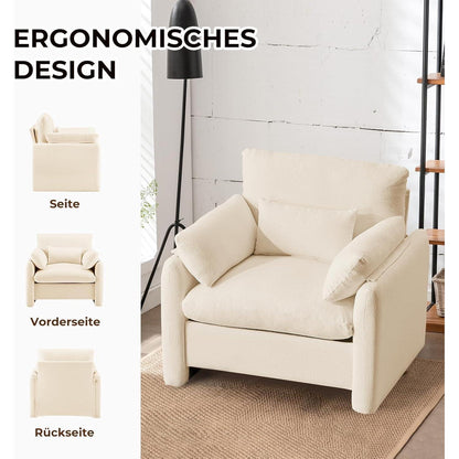 Extragroßer Ohrensessel – Bequemes Einzelsofa für Wohnzimmer & Schlafzimmer
