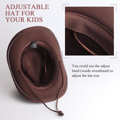 Cowboyhut Kinder Fedora Westernhut mit Gürtel & Krempe