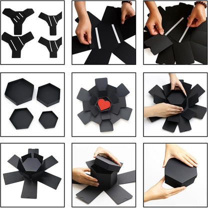 Explosionsbox DIY Geschenkbox für Valentinstag & Geburtstag