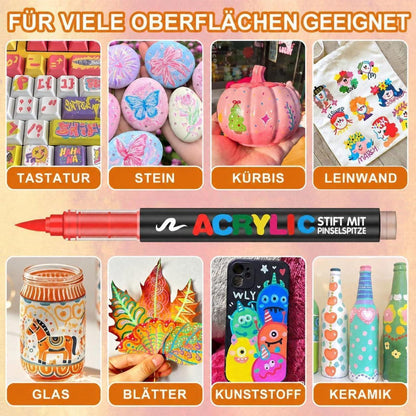 Acrylstifte Set 240 Farben – Pinselspitze für Steine, Glas & mehr