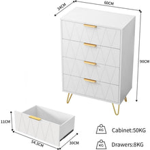 Weiße Kommode mit 4 Schubladen – Schlafzimmer & Wohnzimmer