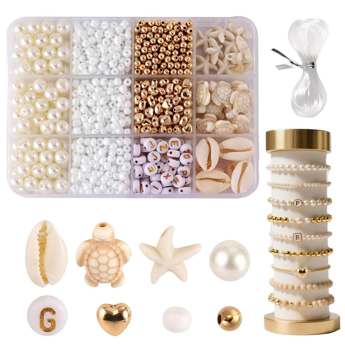 Perlen Set 1042 Teile DIY Schmuck Basteln Muschel Herz Schildkröte