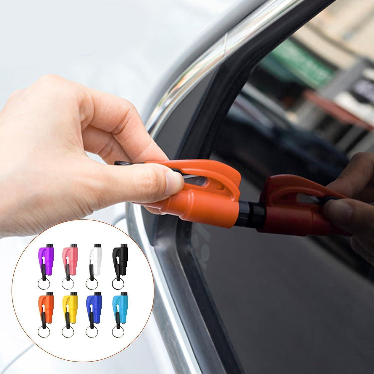 8x Auto Notfallhammer mit Gurtschneider & Glasbrecher