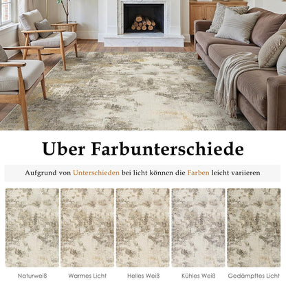 Abstrakt Teppich Braun-Grau 160x230cm | Rutschfest, Waschbar & Weich
