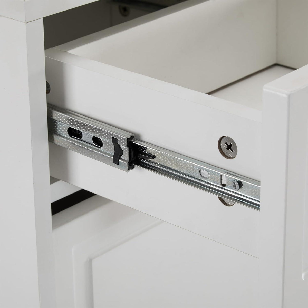 Schuhschrank mit Kippfächern & Schubladen – Weiß