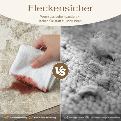 Beiger Wohnzimmerteppich 160x230cm – Rutschfest & Waschbar