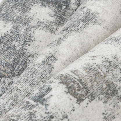 Abstraktes Wohnzimmer Teppich Blau-Grau 240x300 cm Waschbar