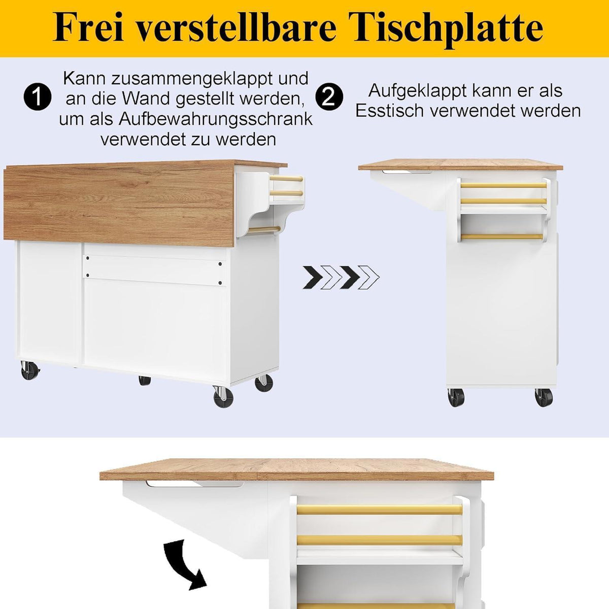 Kücheninsel weiß – Multifunktionale Servierwagen mit Stauraum