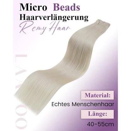 Blond Echthaar Micro Beads Extensions 55cm – 50g #60