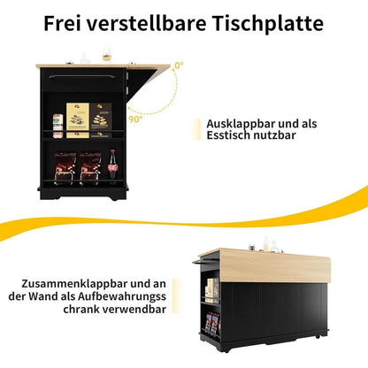 Kücheninsel mit abnehmbaren Trennwänden & Glasausstattung
