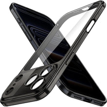 iPhone 17 Pro Hülle mit Kameraschutz, klar, schwarz