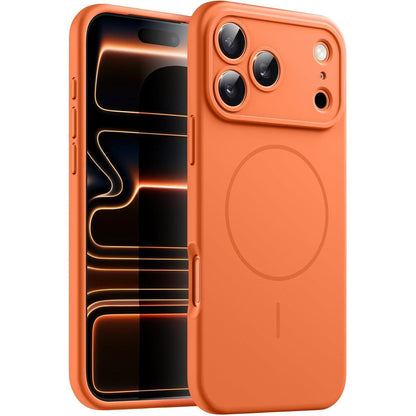 Magnetische Silikon Hülle für iPhone 17 Pro 6,3 Zoll Orange