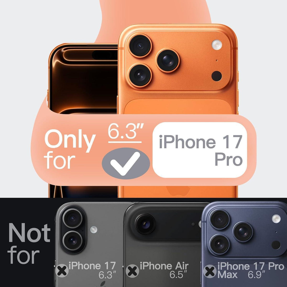 Magnetische Silikon Hülle für iPhone 17 Pro 6,3 Zoll Orange