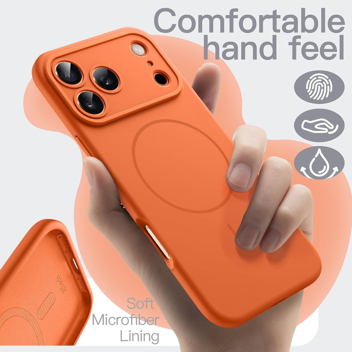 Magnetische Silikon Hülle für iPhone 17 Pro 6,3 Zoll Orange