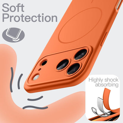 Magnetische Silikon Hülle für iPhone 17 Pro 6,3 Zoll Orange