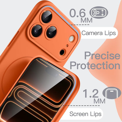 Magnetische Silikon Hülle für iPhone 17 Pro 6,3 Zoll Orange