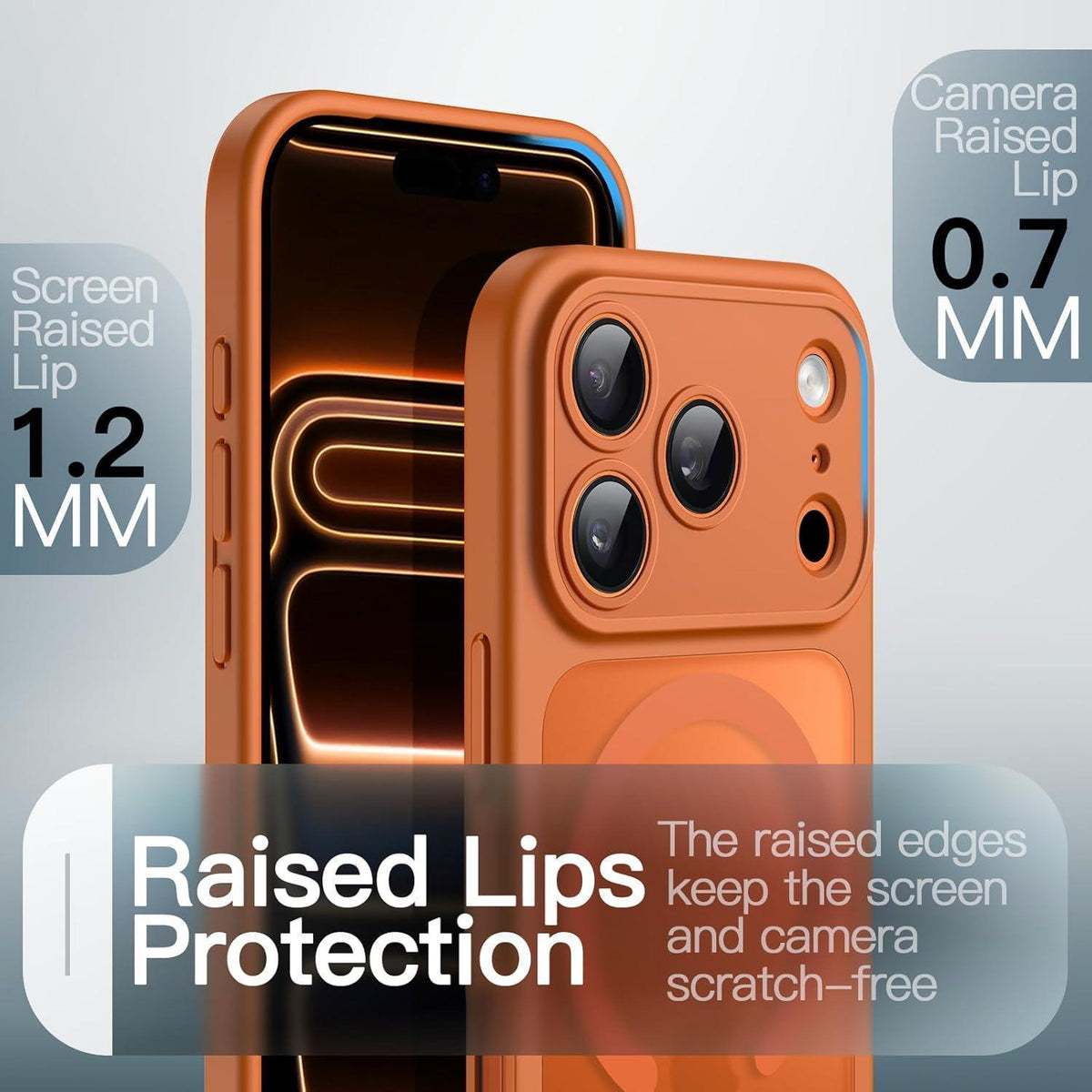 Magnetische Hülle für iPhone 17 Pro 6,3 Zoll, transluzent matt, orange