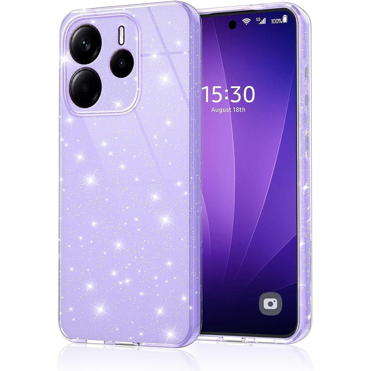 Glitzer Handyhülle für Xiaomi Redmi Note 14 4G EU, Lila